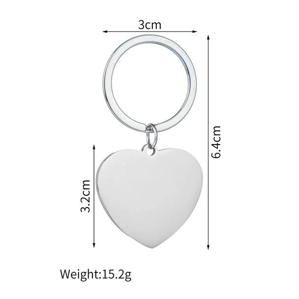 Engrave Name Picture Keychain - Square or Heart Design - SHOPPERS' CASTLE