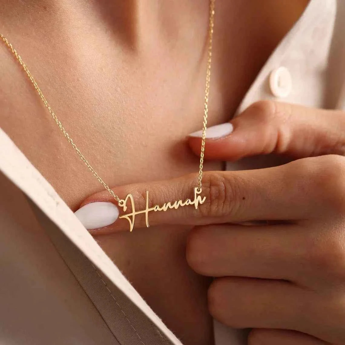 Signature Name Necklace - Personalized Handwriting Style
