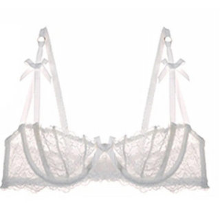 Embroidered Lace Half-Cup Bra - SHOPPERS' CASTLE