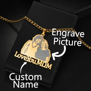Engrave Picture Custom Name Choker Necklace - Family Gift - SHOPPERS' CASTLE