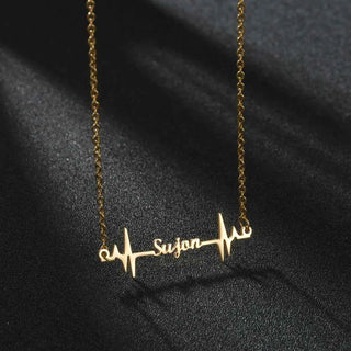 Custom Name Heartbeat Necklace - Pendant