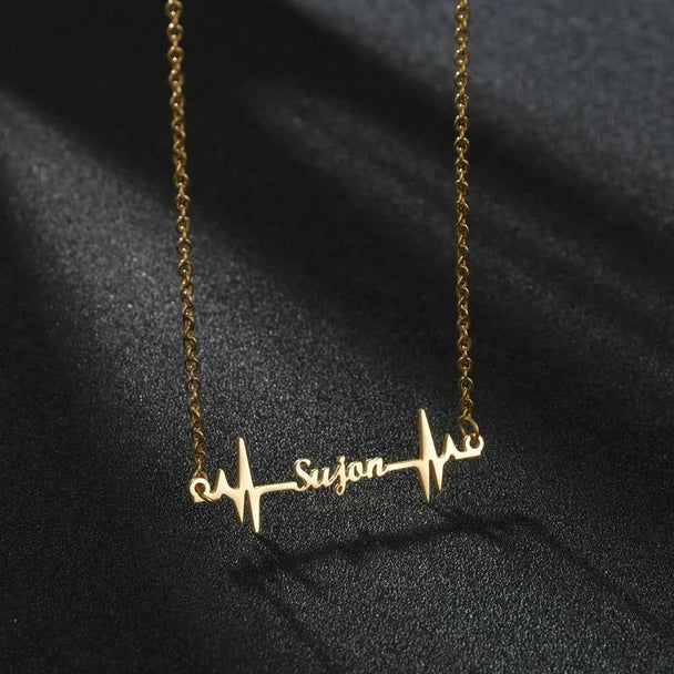 Custom Name Heartbeat Necklace - Pendant