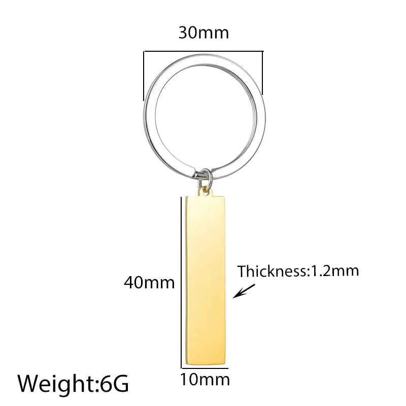 Custom Text Square Keychain - Engrave Name Date Sentence