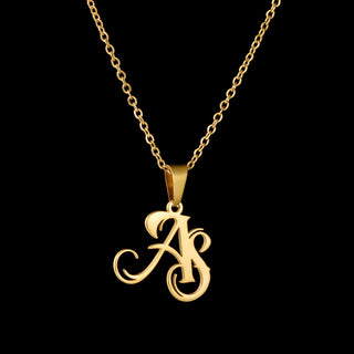 Personalized 2 Big Letter Necklace - Link Chain Pendant - SHOPPERS' CASTLE