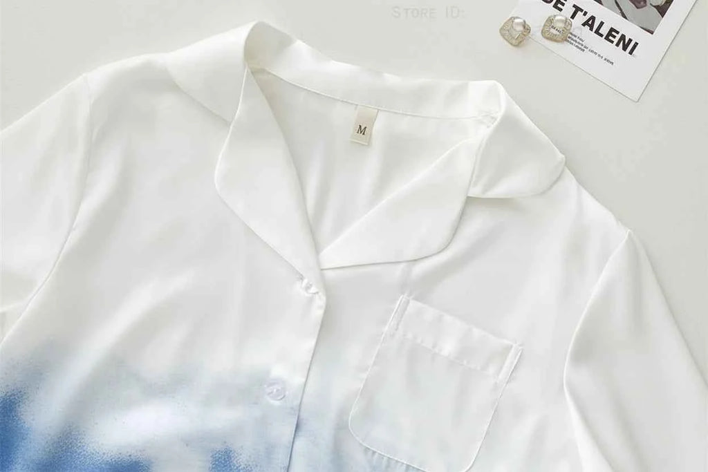Gradient Ice Silk Pajama Set - SHOPPERS' CASTLE