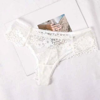 Floral Lace Brief - Cotton Crotch Breathable Low-Rise Panty