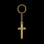 Custom Name Cross Keychain - Nameplate Charm - SHOPPERS' CASTLE