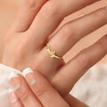 Custom Double Name Adjustable Ring