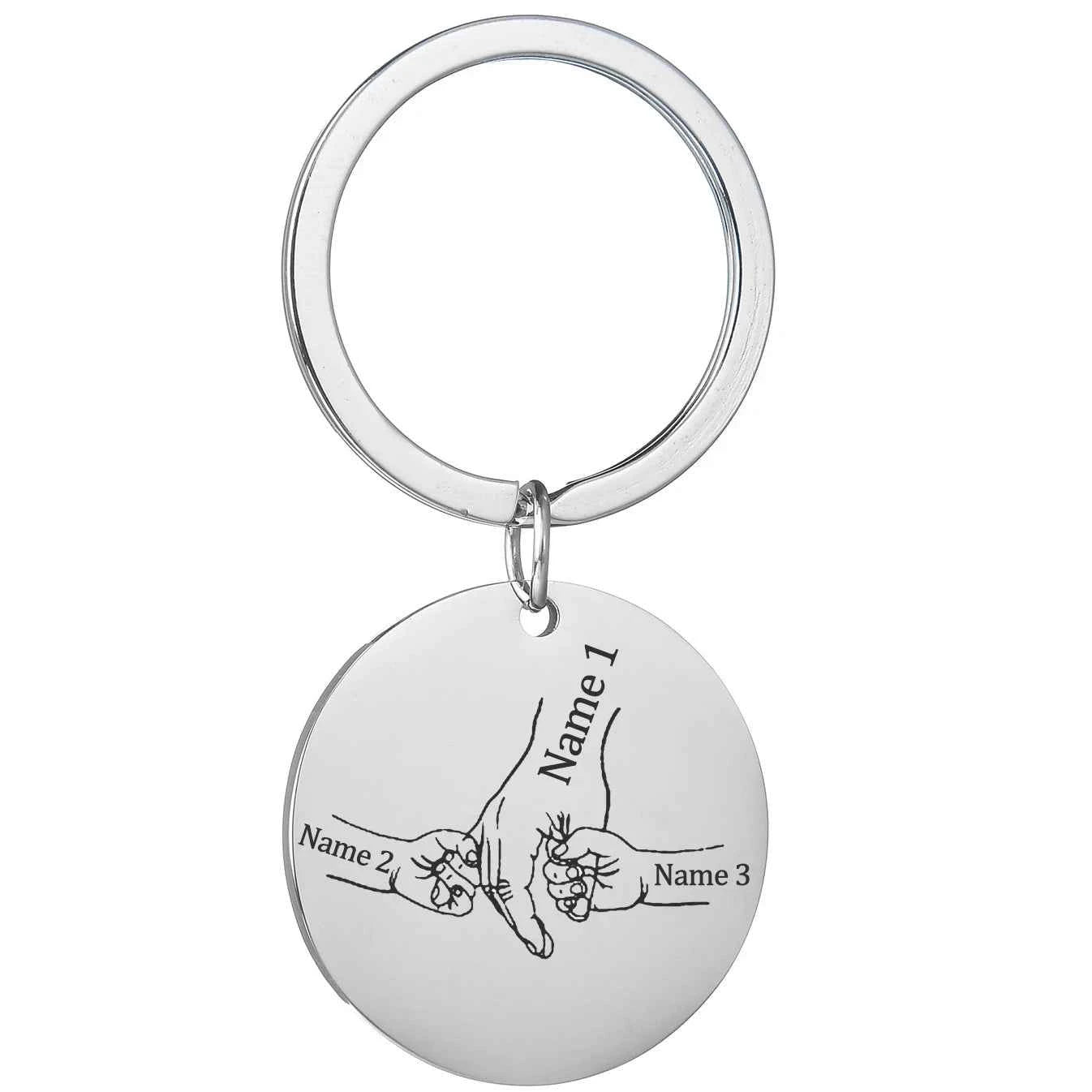 Personalized Heart Round Keychain - Engraving Words