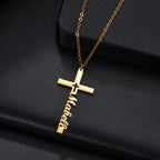 Personalized Name Cross Necklace - Zircon Pendant - SHOPPERS' CASTLE
