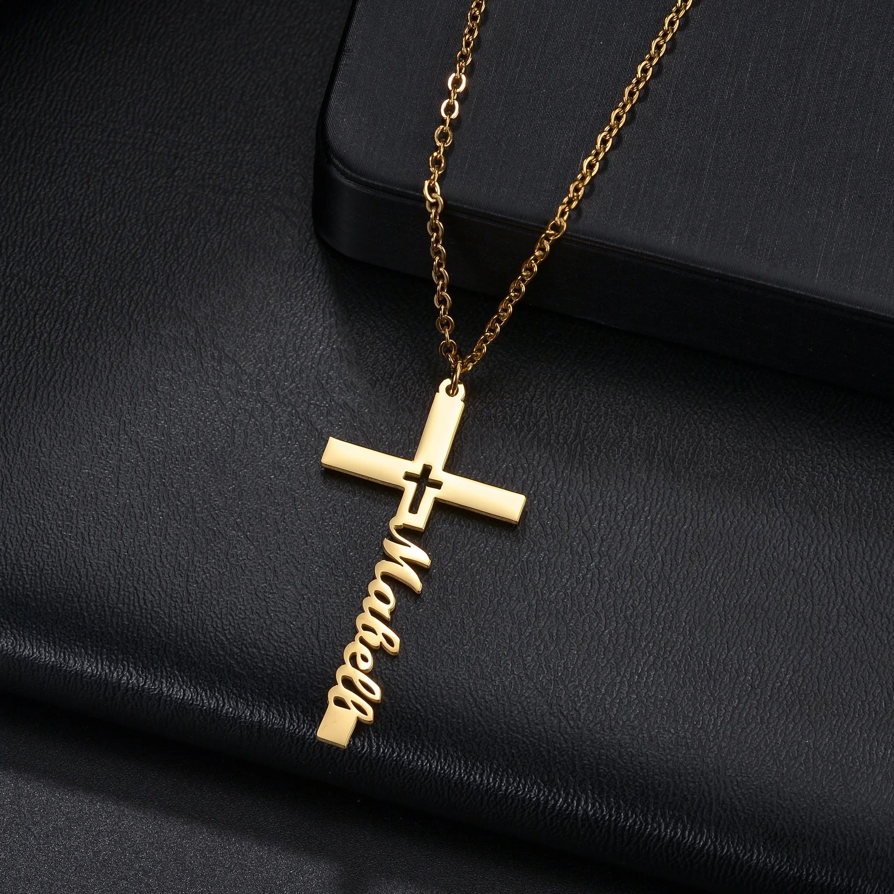 Personalized Name Cross Necklace - Zircon Pendant - SHOPPERS' CASTLE