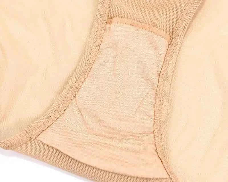 Hollow-Out Net Yarn Brief Trio - Black