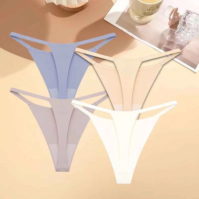 Silk-Touch Seamless Thong Set - 4 Pieces