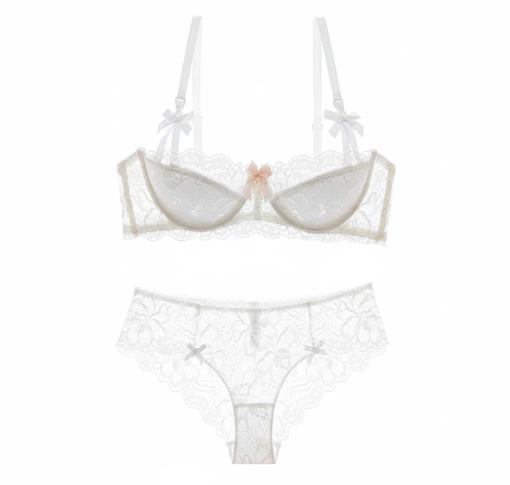 Lace Embroidered Bra - Plus Size C/D Cup