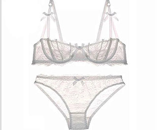 Embroidered Lace Half-Cup Bra