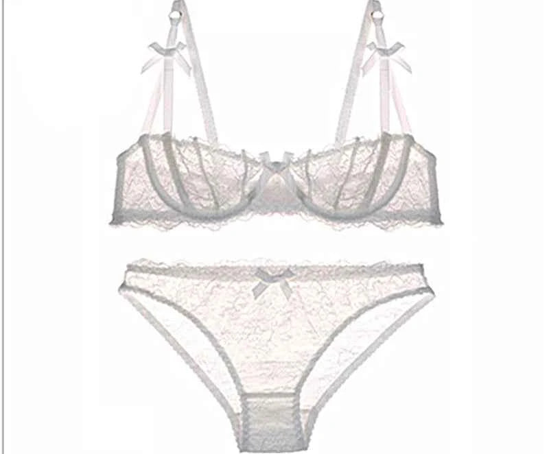 Embroidered Lace Half-Cup Bra