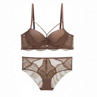 Bandage Cotton Thick Gather Push-Up Bra Set - ABCD Cup