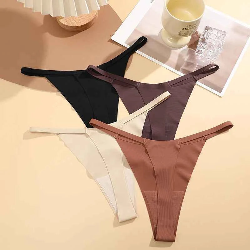 Silk-Touch Seamless Thong Set - 4 Pieces
