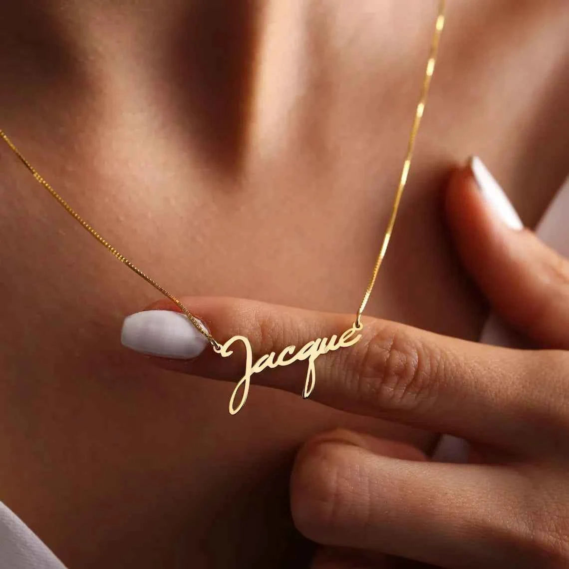 Customized Name Box Chain Clavicle Necklace - Wedding & Valentine's Gift