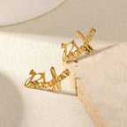 Custom Name Letter Earrings - Stainless Steel