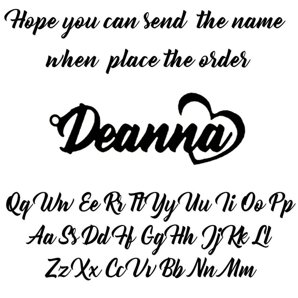 Personalized Name Fashion Keyring - Letter Nameplate Pendant