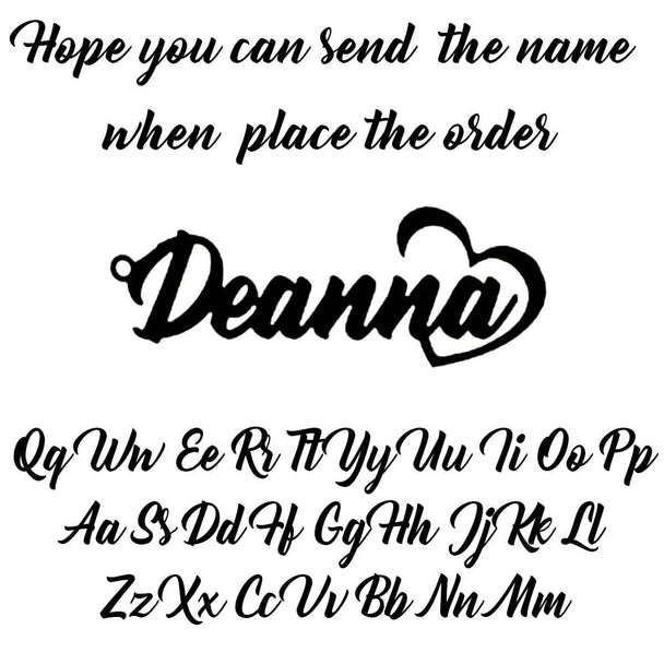 Personalized Name Fashion Keyring - Letter Nameplate Pendant