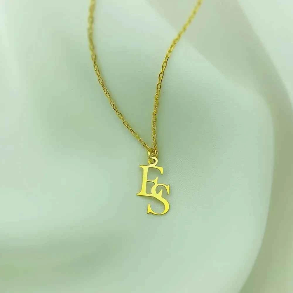 Geometric Initial Letter Necklace - Wedding Party Jewelry