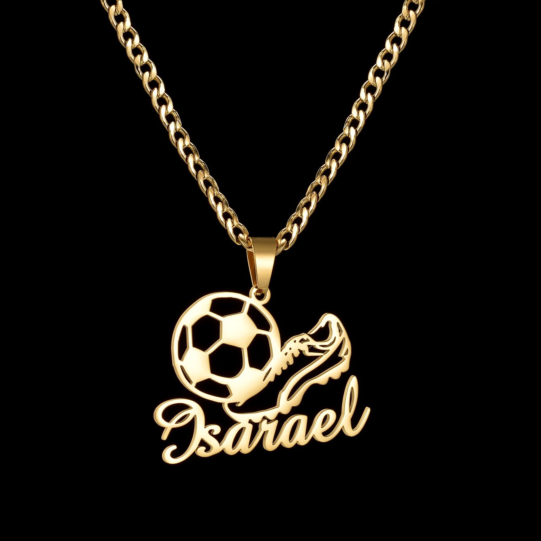 Personalized Name Football Sports Necklace - Baseball Pendant - SHOPPERS' CASTLE