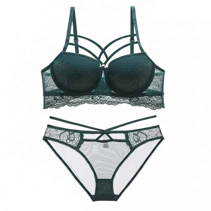 Sexy Bandage Push-Up Bra Set with Thick Gather