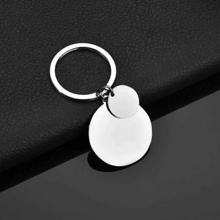 Personalized Engrave Name Date Keychain - Square Round