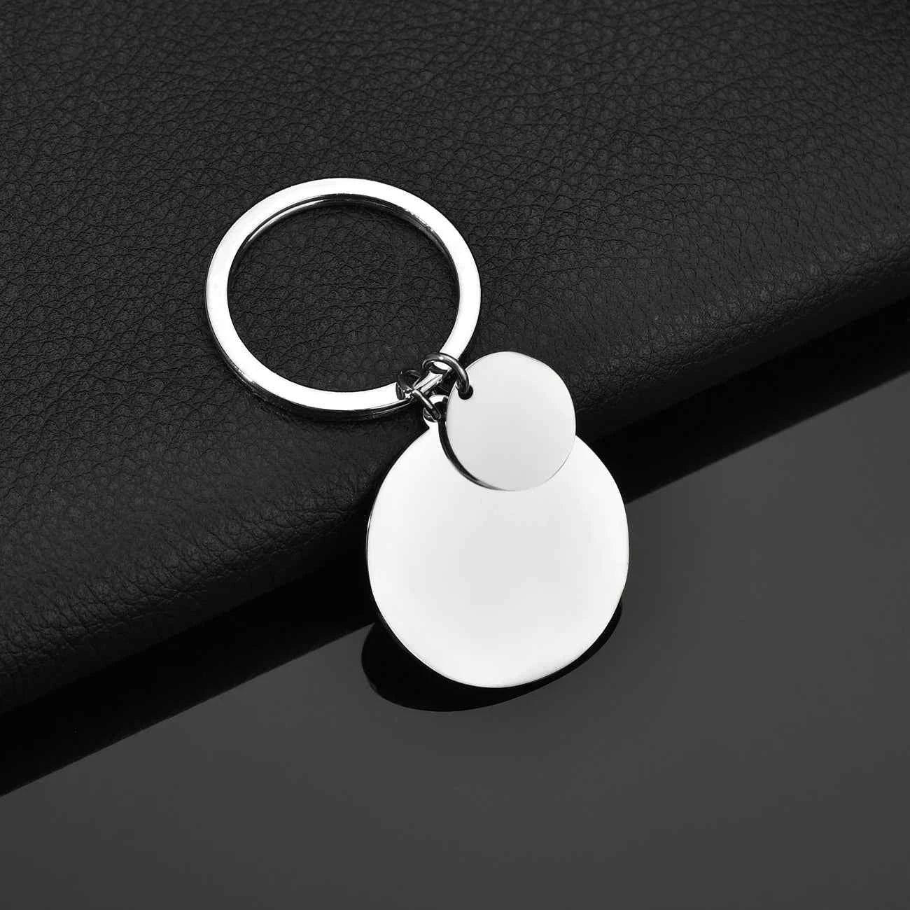 Personalized Engrave Name Date Keychain - Square Round