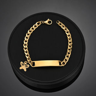 Engrave Name Cross Heart Bracelet - Adjustable Cuban Chain - SHOPPERS' CASTLE