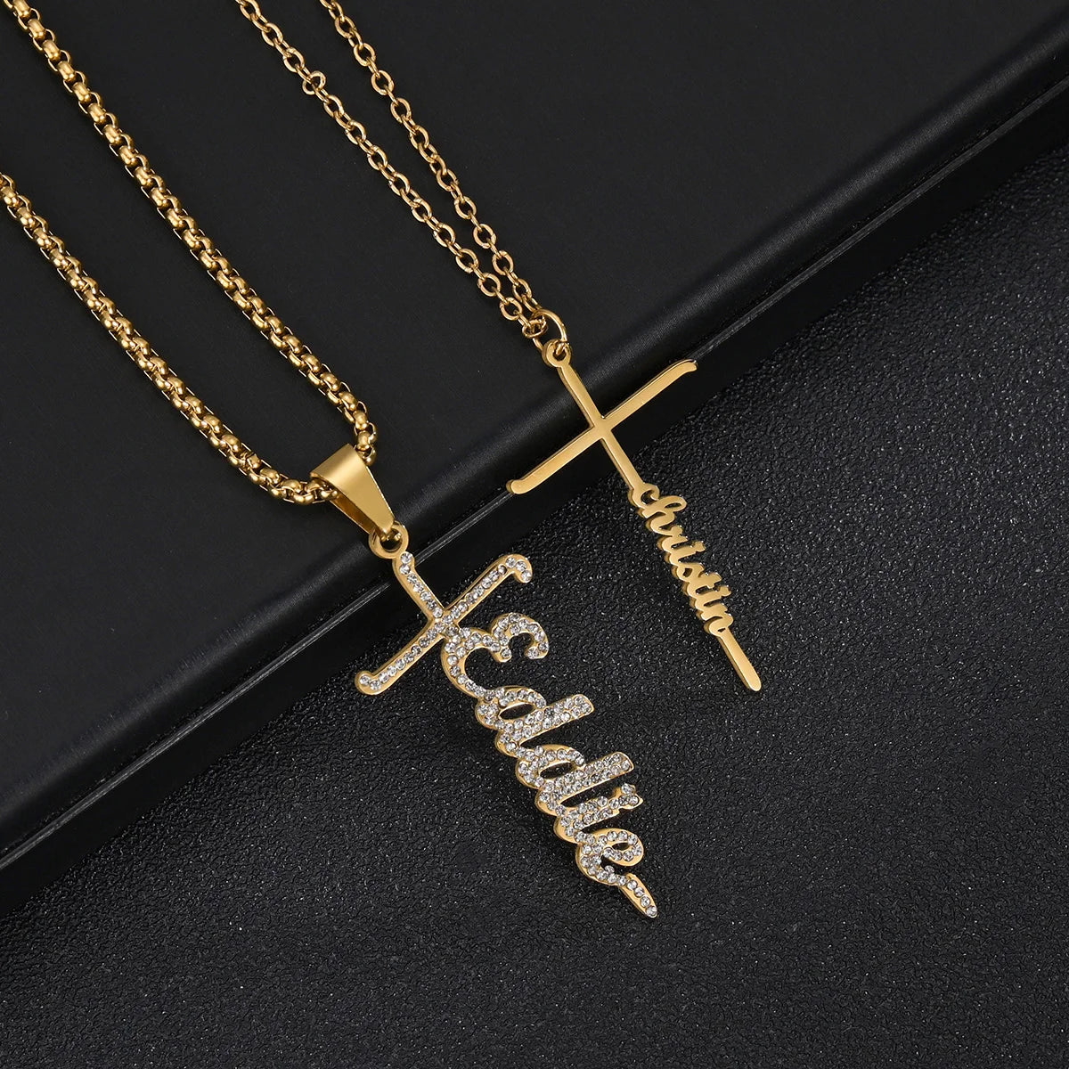 Personalized Name Cross Necklace - Zircon Pendant - SHOPPERS' CASTLE