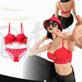 Lace Embroidery Temptation Push-Up Bra Set - CD Cup