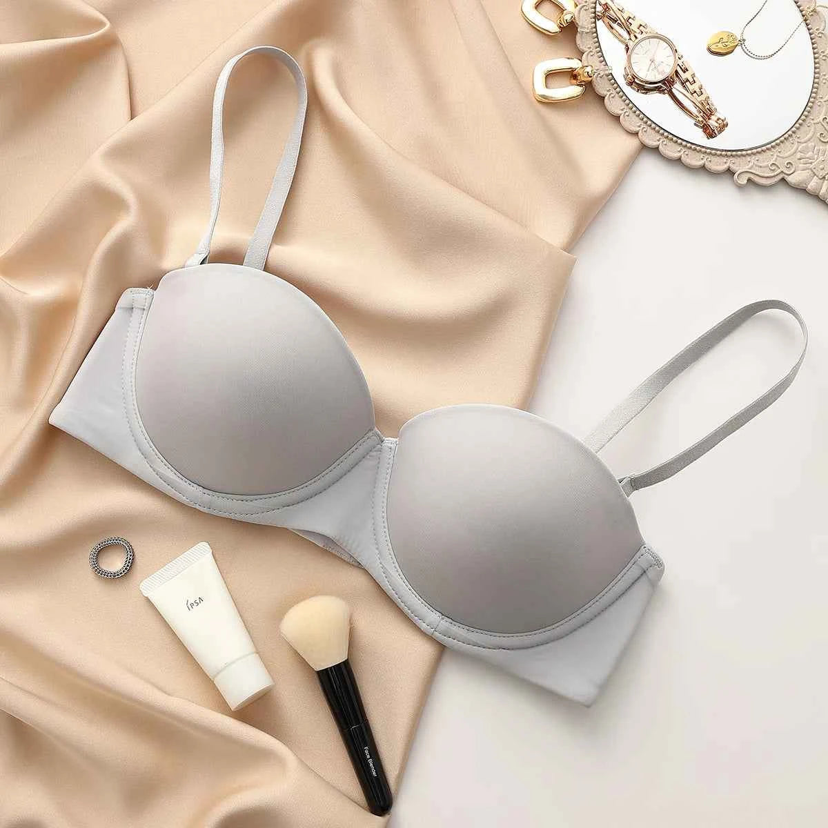 Seamless Half-Cup Push-Up Bra