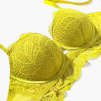 Lace Embroidery Temptation Push-Up Bra Set - CD Cup