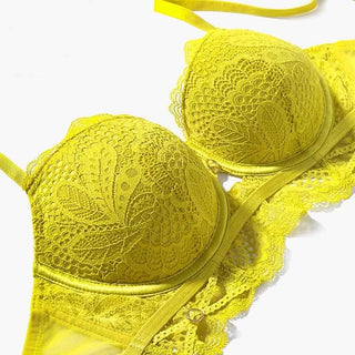 Lace Embroidery Temptation Push-Up Bra Set - CD Cup
