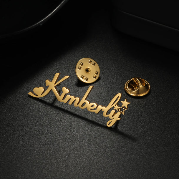 Personalized Name Logo Brooch - Butterfly Buckle Pin - SHOPPERS' CASTLE