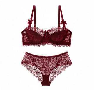 Lace Embroidered Bra - Plus Size C/D Cup