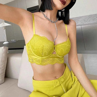 Lace Embroidery Temptation Push-Up Bra Set - CD Cup