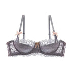 Lace Embroidered Bra - Plus Size C/D Cup