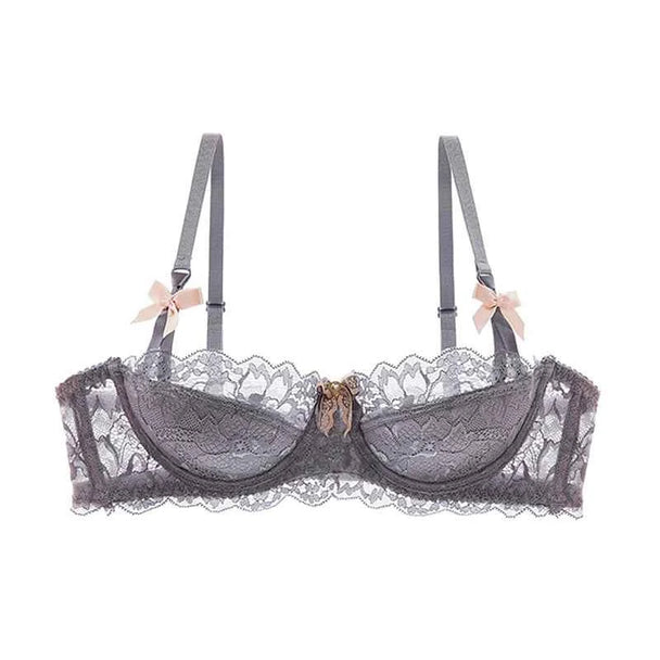 Lace Embroidered Bra - Plus Size C/D Cup