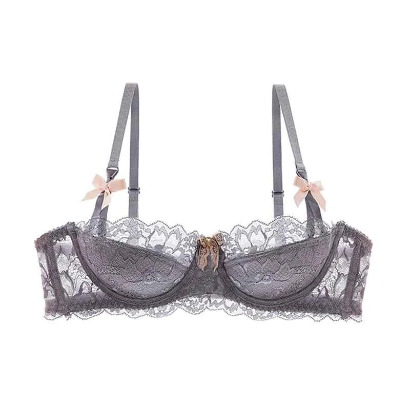 Lace Embroidered Bra - Plus Size C/D Cup