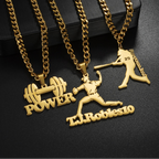Personalized Name Football Sports Necklace - Baseball Pendant - SHOPPERS' CASTLE
