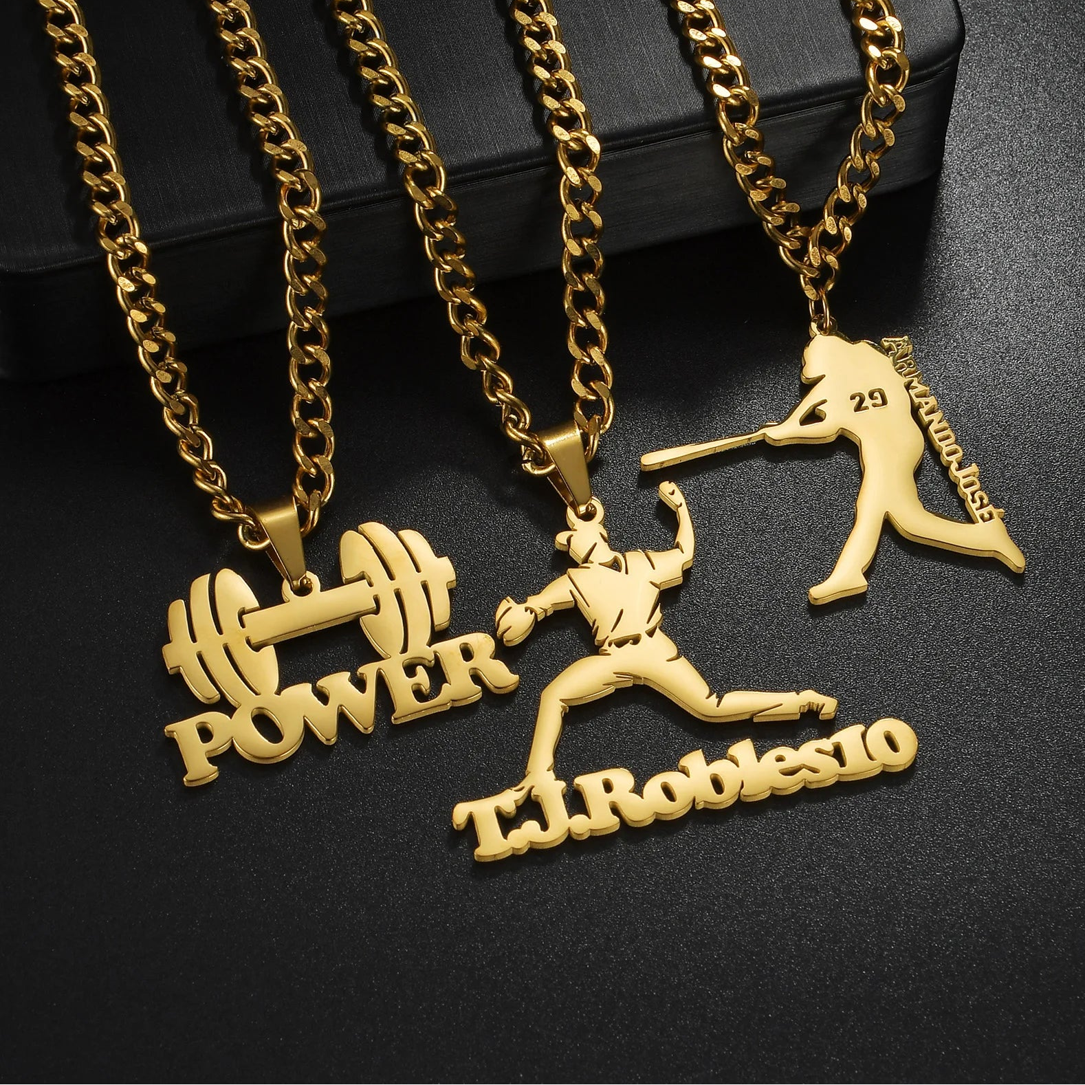 Personalized Name Football Sports Necklace - Baseball Pendant - SHOPPERS' CASTLE