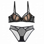 Bandage Thick Padded Push-Up Bra Set - Plus Size D Cup