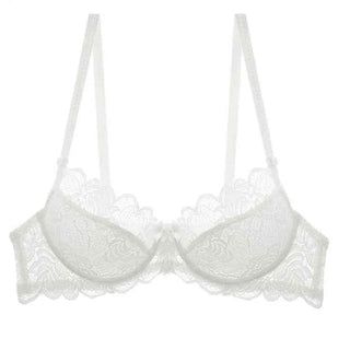 Hollow-Out Embroidered Bra - Plus Size