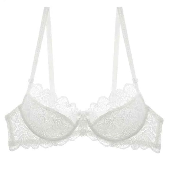 Hollow-Out Embroidered Bra - Plus Size