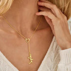 Customized Heart Name Extended Chain Necklace - Couple Gift