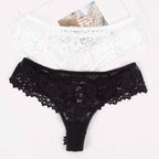 Floral Lace Brief - Cotton Crotch Breathable Low-Rise Panty